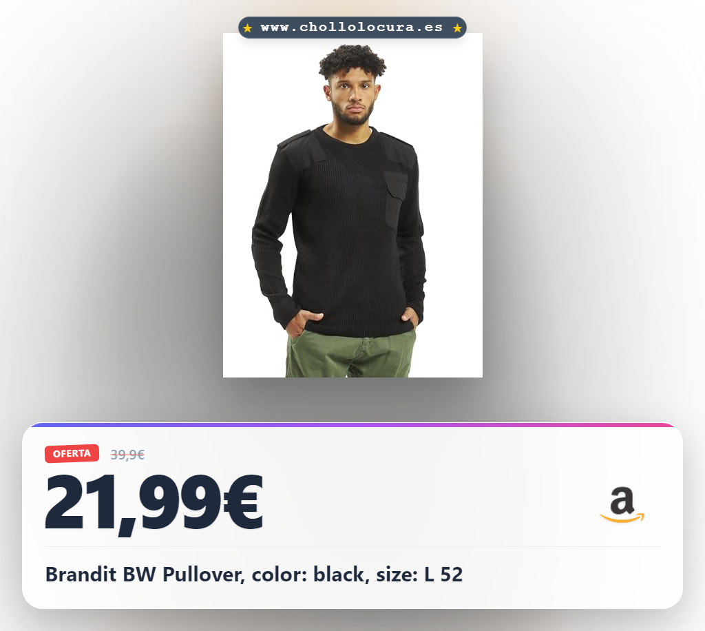 Brandit BW Pullover, color: black, size: L 52