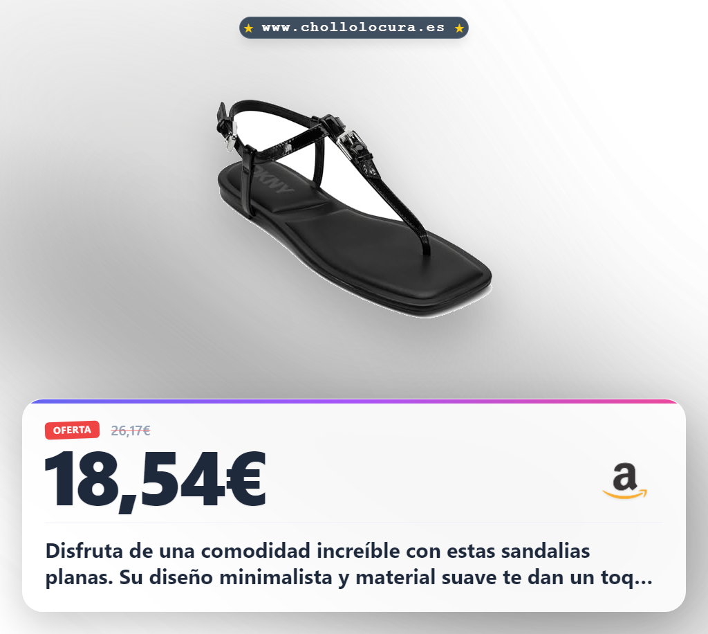 Aprovecha esta sandalia DKNY Datto-Flat negra para mujer. Diseño plano y máxima comodidad en oferta al mejor precio