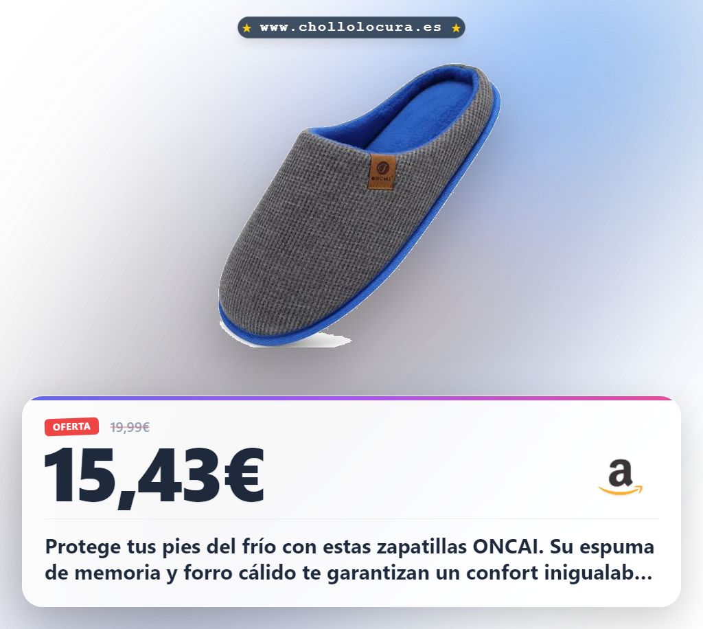 Consigue las zapatillas ONCAI con espuma de memoria y forro sintético, perfectas para el frío al mejor precio.