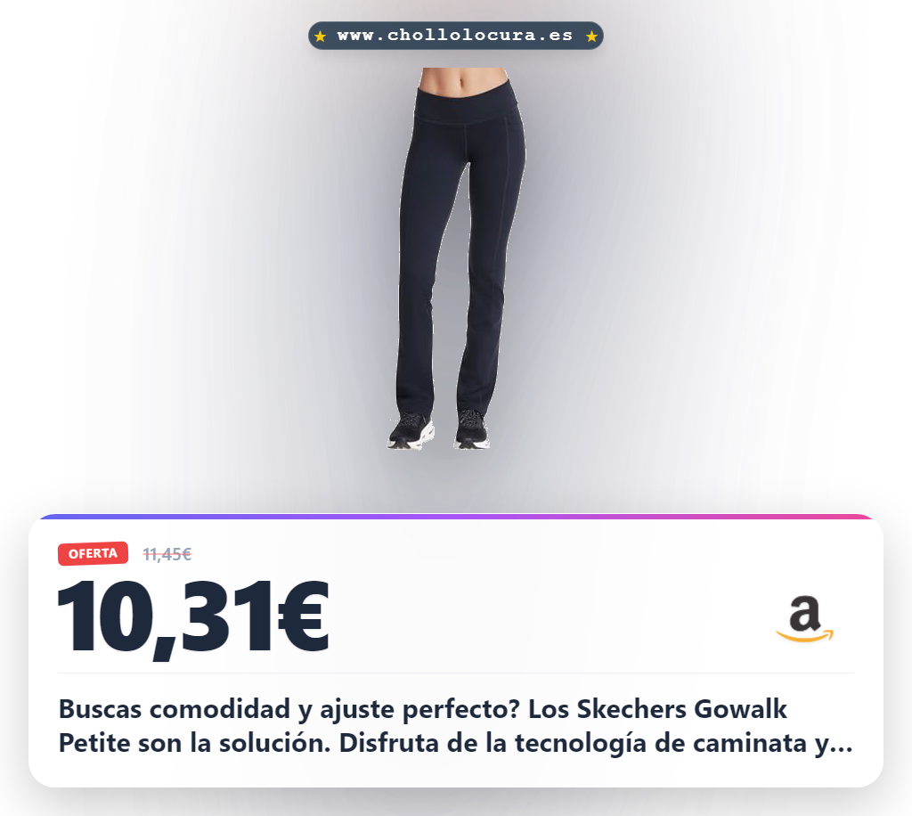 Disfruta de los Pantalones Skechers The Gowalk OG Petite para mujer en color negro al mejor precio
