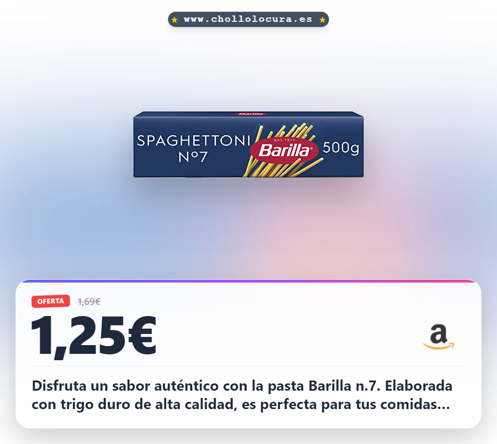 Consigue Barilla Spaghetti n.7 500g de trigo duro de alta calidad para tus comidas familiares al mejor precio del año en oferta histórica