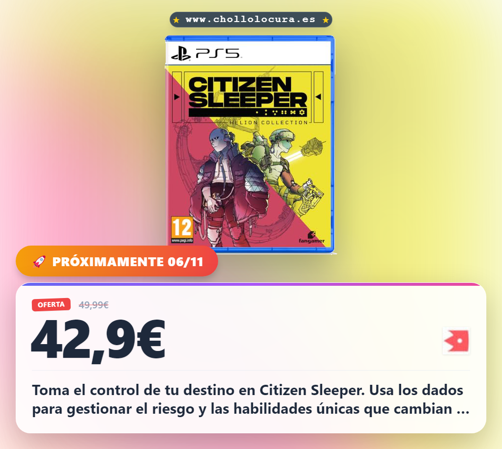 Disfruta la colección Citizen Sleeper 1+2 Helion para PS5 con sistema de dados en oferta histórica