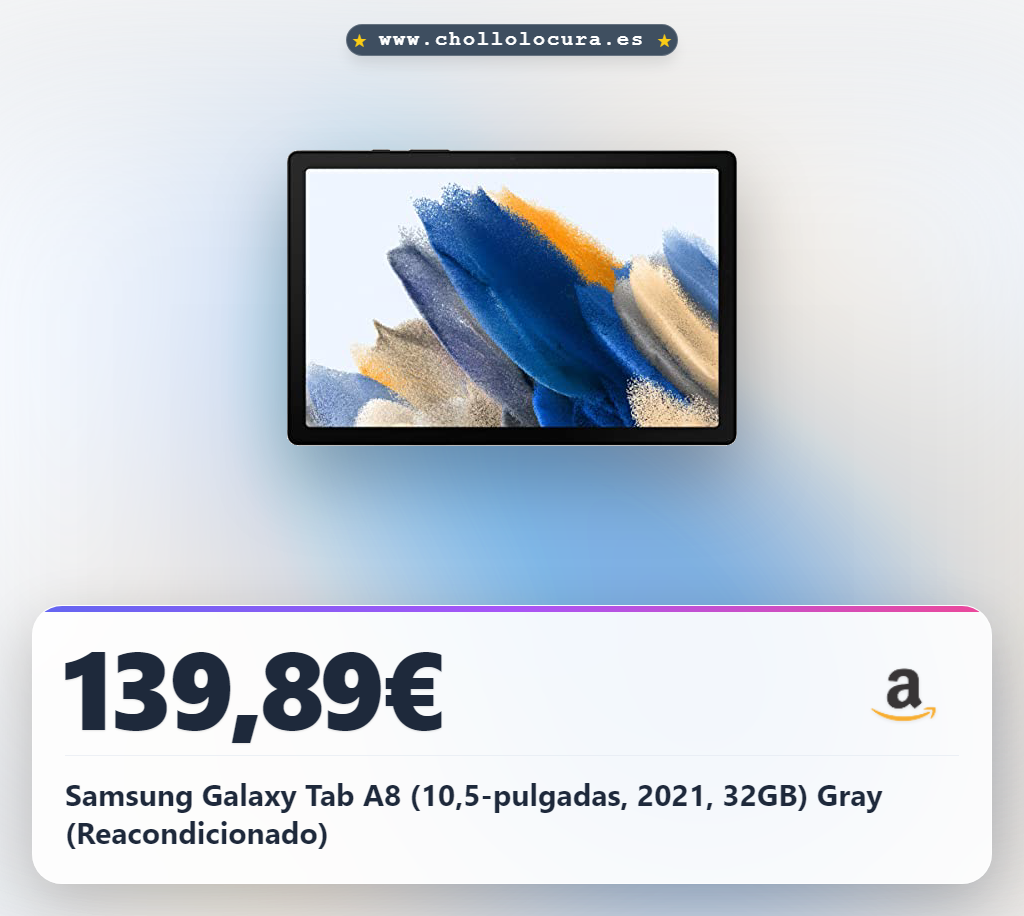 Samsung Galaxy Tab A8 (10,5-pulgadas, 2021, 32GB) Gray (Reacondicionado)