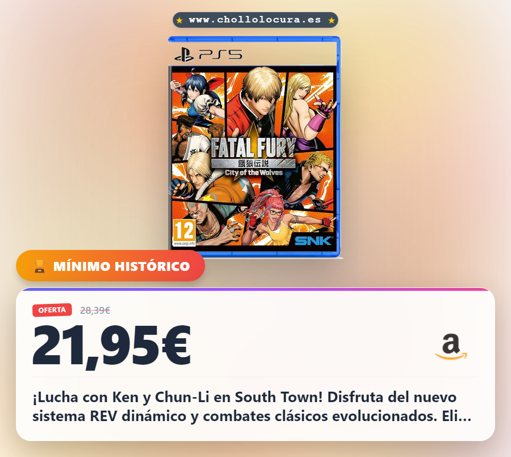Aprovecha Fatal Fury City of the Wolves Special Edition PS5 con Ken y Chun-Li: REV System dinámico y modo RPG en oferta