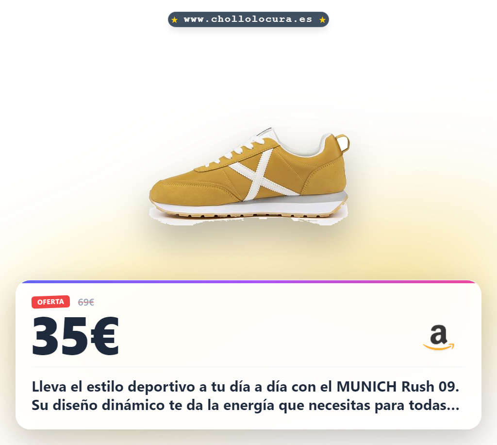 Lleva el estilo deportivo a tu día a día con el MUNICH Rush 09. Su diseño dinámico te da la energía que necesitas para todas tus aventuras. Un look moderno y potente, perfecto para ti.