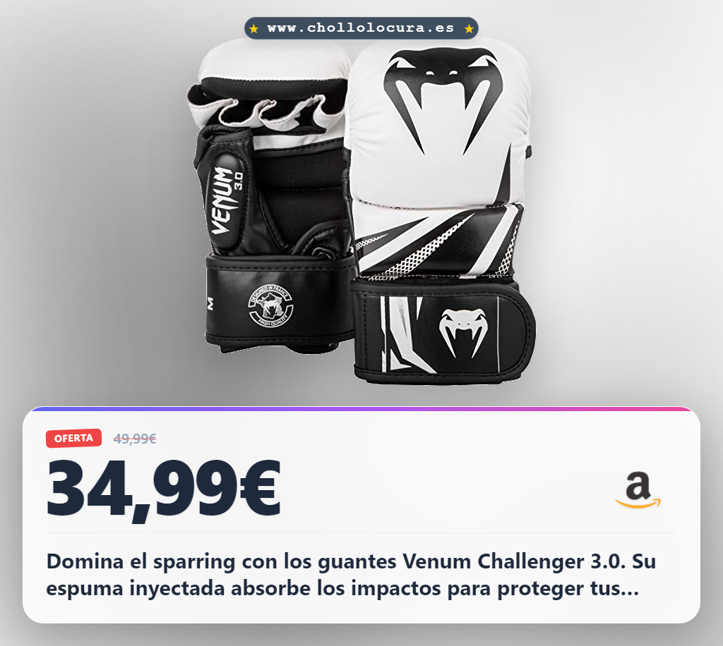 Llévate los guantes Venum Challenger 3.0 MMA Blanco/Negro M con espuma inyectada al mejor precio de oferta