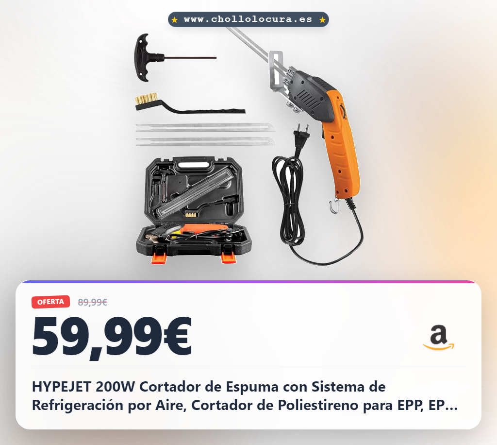 HYPEJET 200W Cortador de Espuma con Sistema de Refrigeración por Aire, Cortador de Poliestireno para EPP, EPS, XPS, EVA, EPE, PU, KT Poliestireno