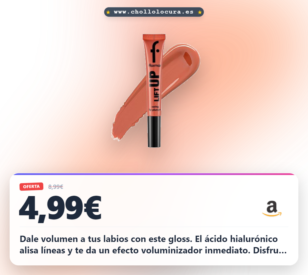 Consigue el gloss Flormar Lift Up voluminizador con ácido hialurónico y brillo intenso al mejor precio