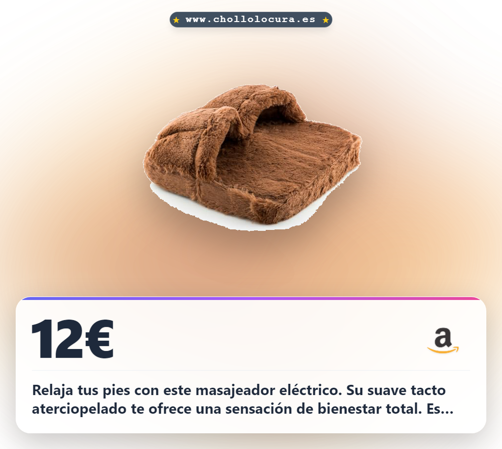 Disfruta el masajeador de pies eléctrico InnovaGoods con tacto aterciopelado y base antideslizante para total relajación.