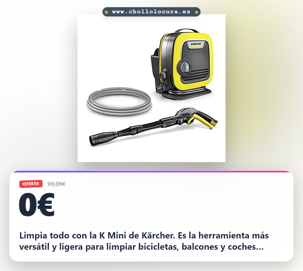 Aprovecha la hidrolimpiadora K Mini de Kärcher para limpiar bicicletas y terrazas al mejor precio