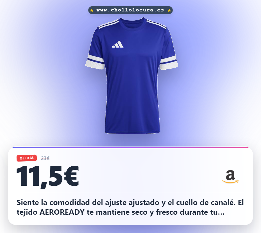 Aprovecha este Jersey adidas Squadra25 Hombre Royal Blue/White ajustado con tecnología AEROREADY y material reciclado