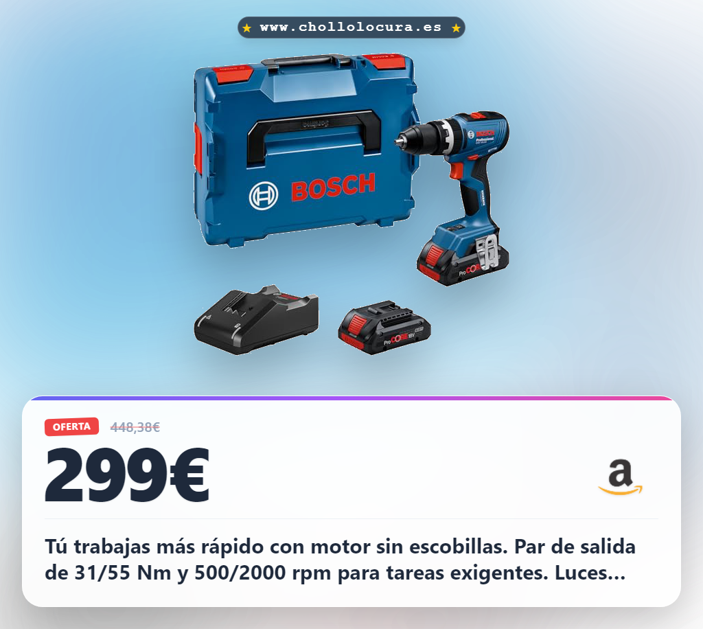 Aprovecha el atornillador Bosch 18V con motor sin escobillas y baterías ProCORE para máximo rendimiento en oferta