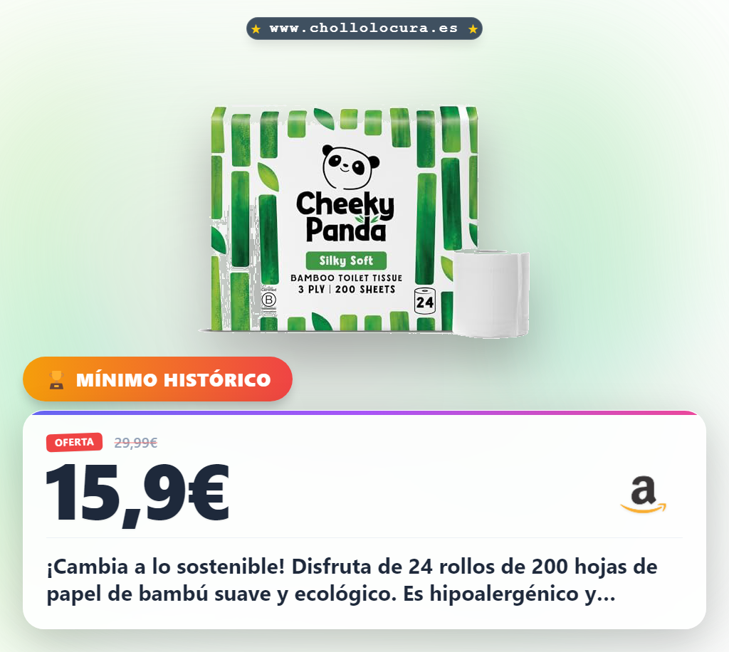 Aprovecha el papel higiénico de bambú biodegradable a granel. 24 rollos sin plástico al mejor precio.