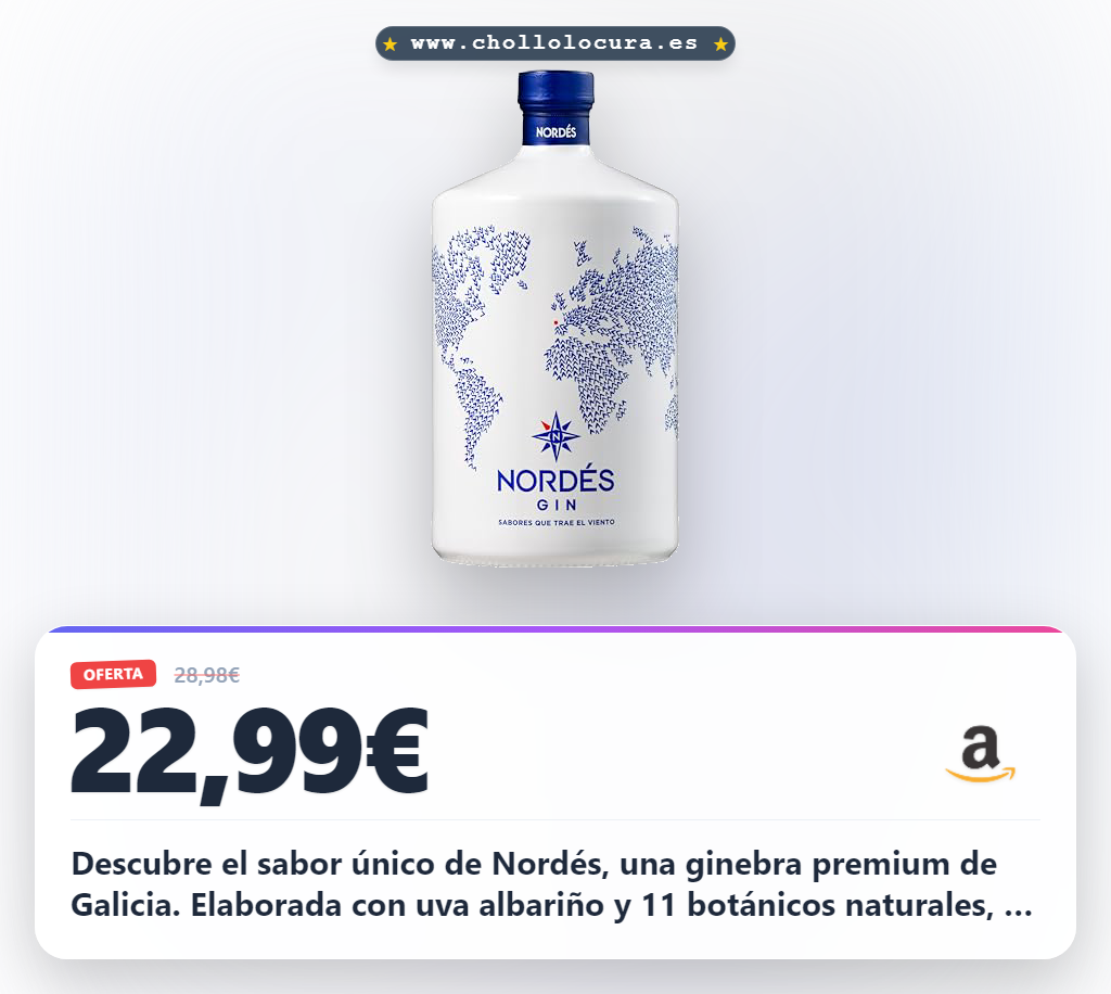 Aprovecha la ginebra premium Nordés de Galicia con sabor único y 11 botánicos naturales en oferta