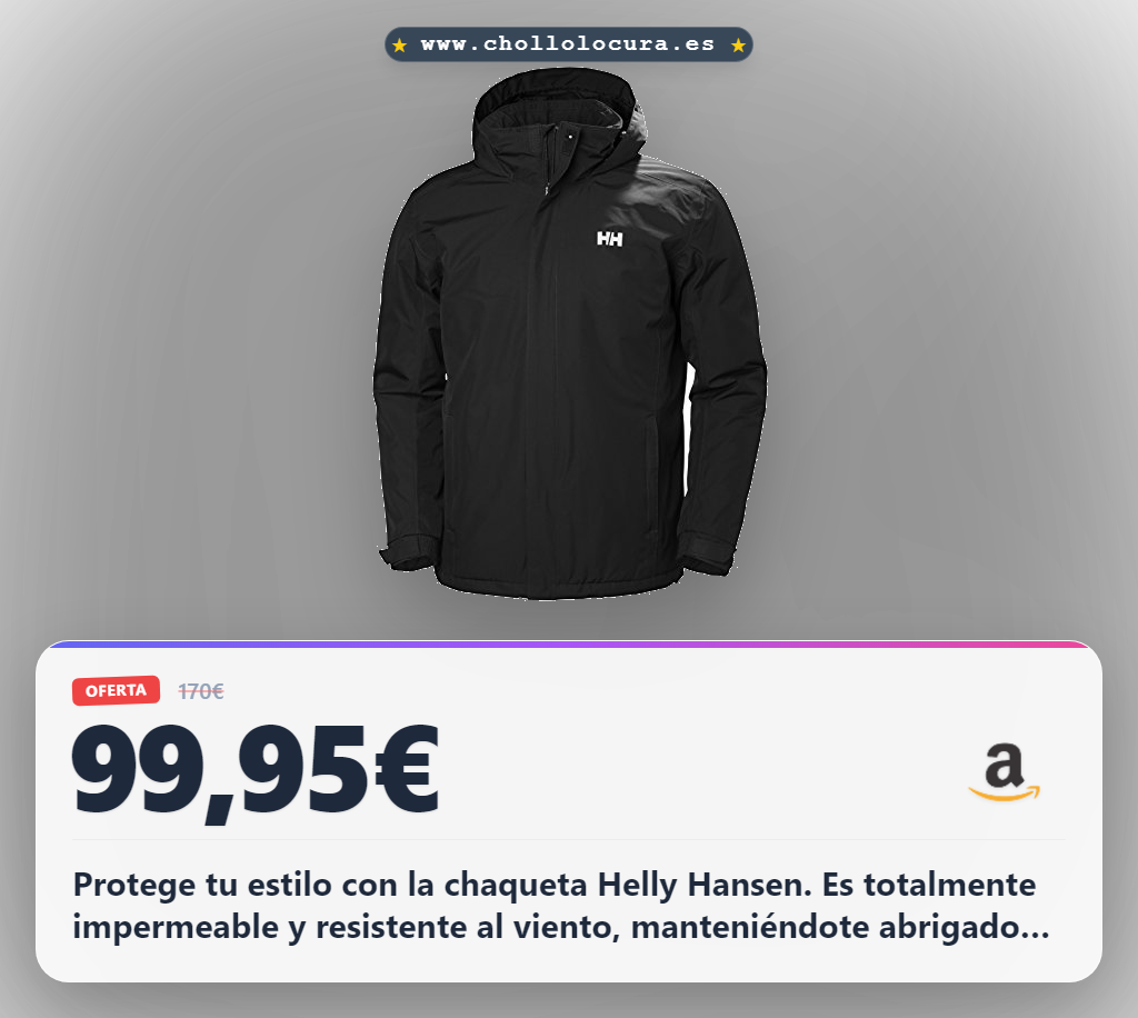 Encuentra la chaqueta Helly Hansen Dubliner Insulated en negro con Primaloft Black 100g a precio de chollo