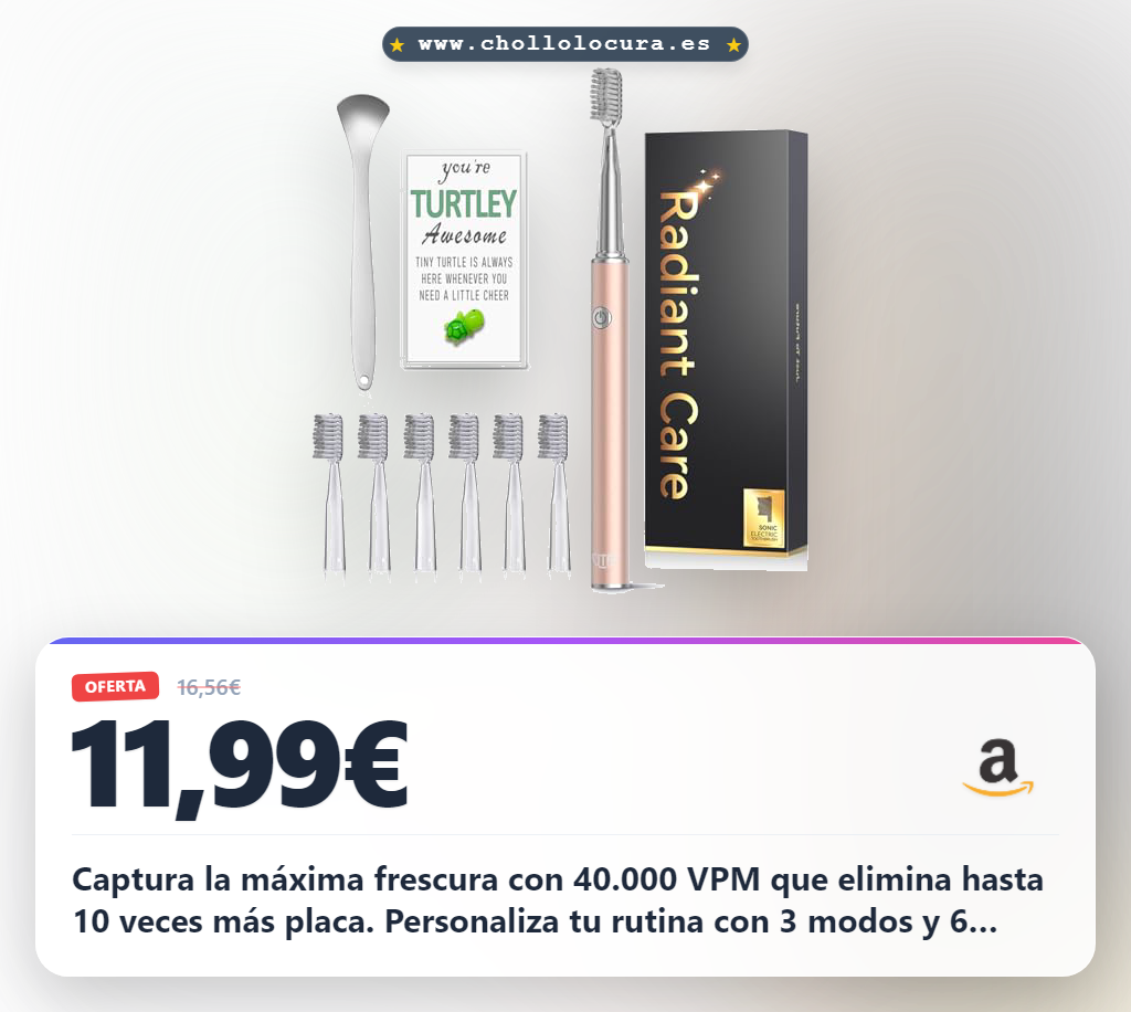 Aprovecha el cepillo de dientes eléctrico sónico JTF con 6 cabezales y 40000 VPM a precio de chollo y en oferta histórica en oro rosa.