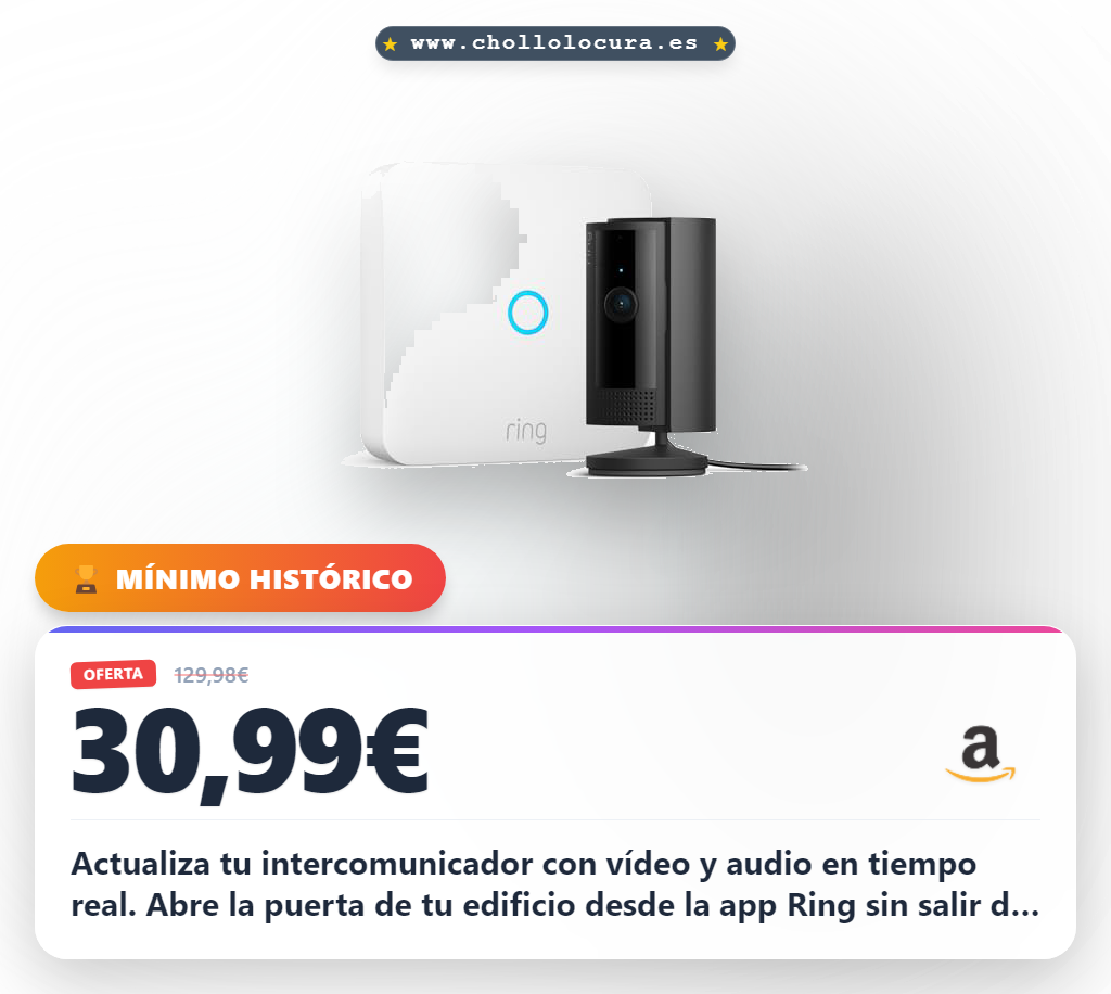 Consigue el Intercom de Amazon y la Cámara Indoor Ring 2ª gen en oferta histórica