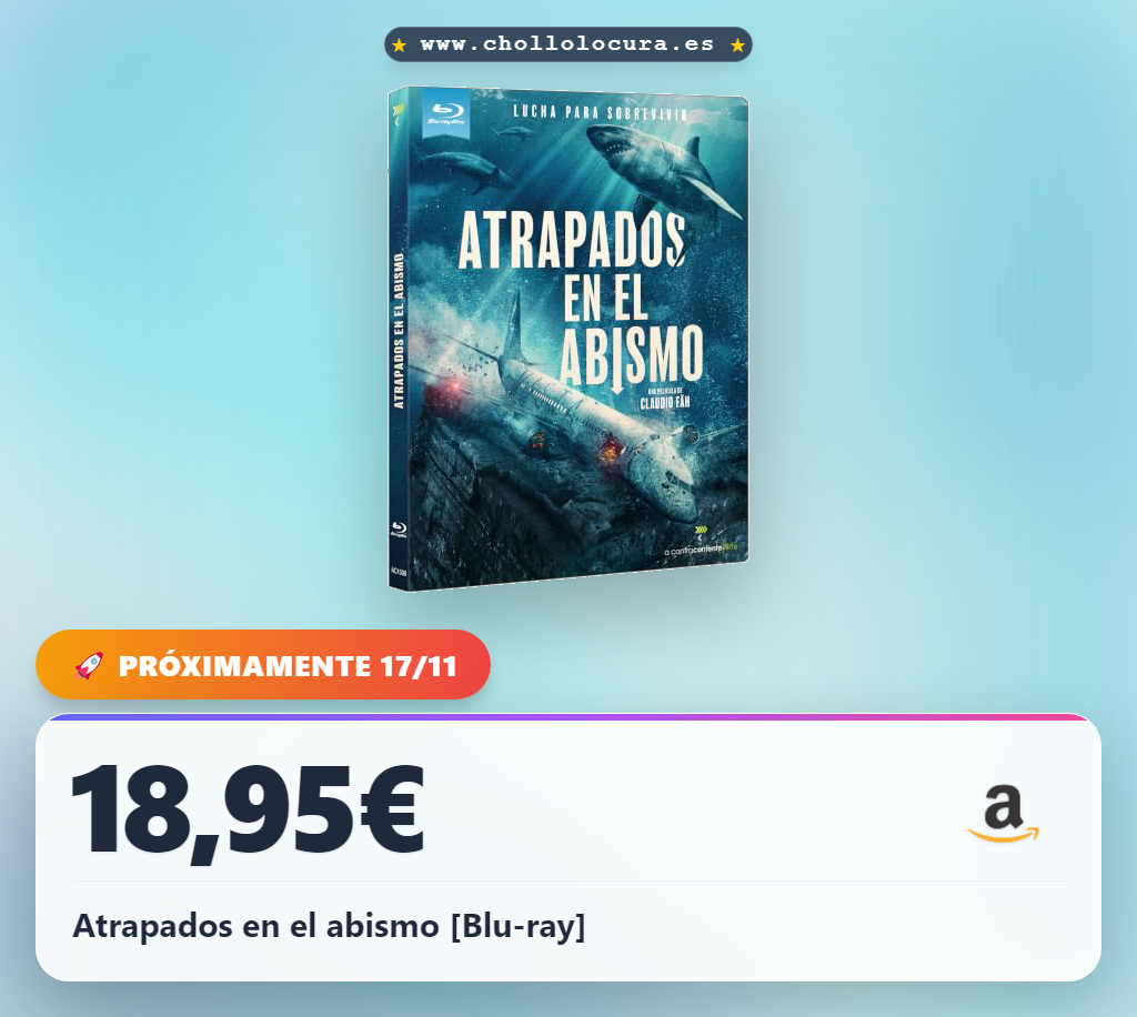 Logra llevarte Atrapados en el abismo Blu-ray, un thriller de tiburones al mejor precio