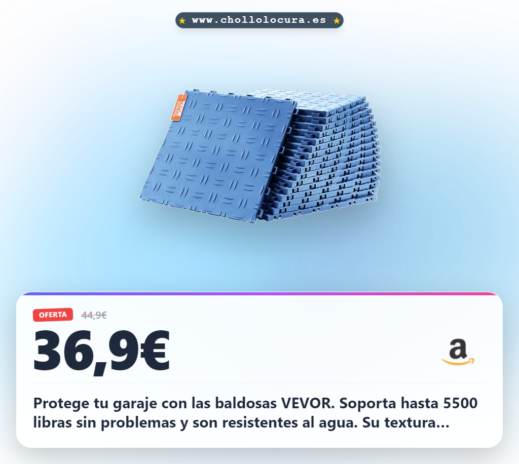Consigue las baldosas de garaje VEVOR entrelazadas 305x305 mm antideslizantes y resistentes al agua al mejor precio