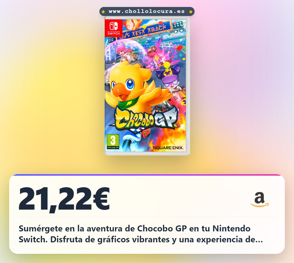 Consigue el Chocobo GP para Nintendo Switch en oferta: tu aventura épica al mejor precio de chollo