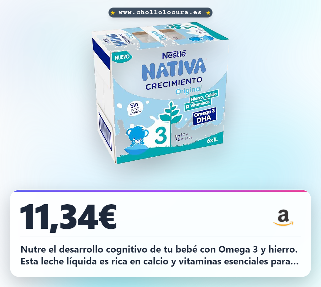 Nutre el desarrollo cognitivo de tu bebé con Omega 3 y hierro. Esta leche líquida es rica en calcio y vitaminas esenciales para huesos fuertes y un sistema inmune sano. Disfruta de un sabor delicioso y cero azúcar añadido. La nutrición perfecta para el crecimiento de tu hijo.