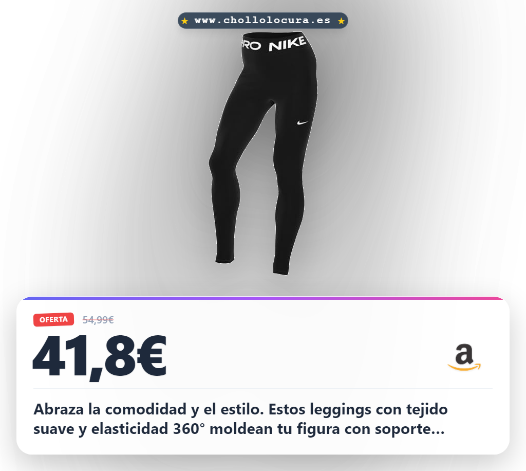 Logra llevarte los Leggings Nike Mujer Slim fit con elasticidad 360° al mejor precio de la temporada