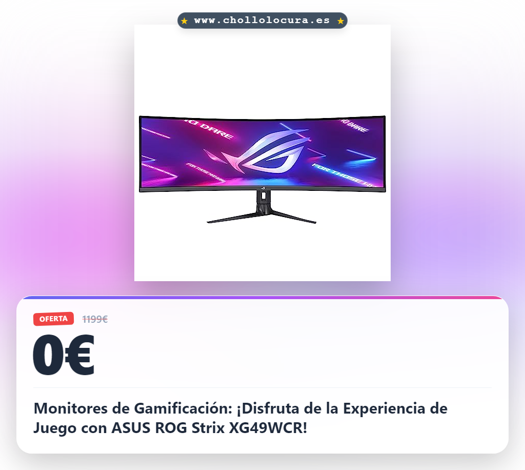 Monitores de Gamificación: ¡Disfruta de la Experiencia de Juego con ASUS ROG Strix XG49WCR!