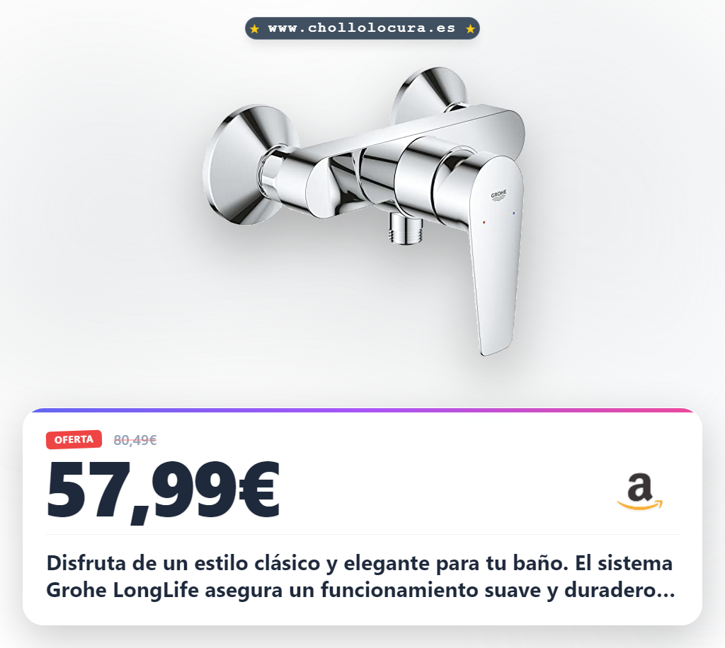 Aprovecha el grifo de ducha GROHE StartEdge cromo con sistema LongLife y ahorro de agua al mejor precio