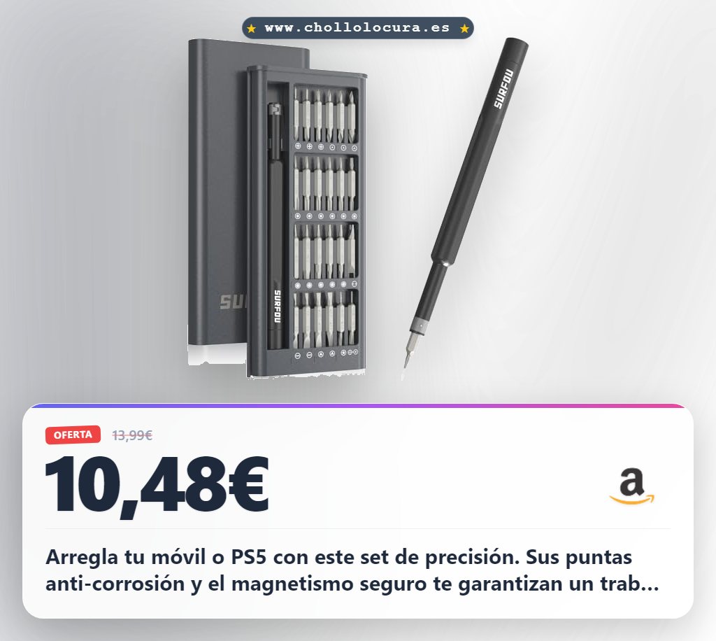 Encuentra el kit de destornilladores de precisión 49 en 1: Repara iPhone, PS5, PC y más al mejor precio.