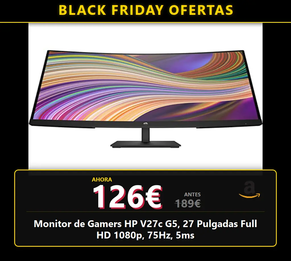 Monitor de Gamers HP V27c G5, 27 Pulgadas Full HD 1080p, 75Hz, 5ms