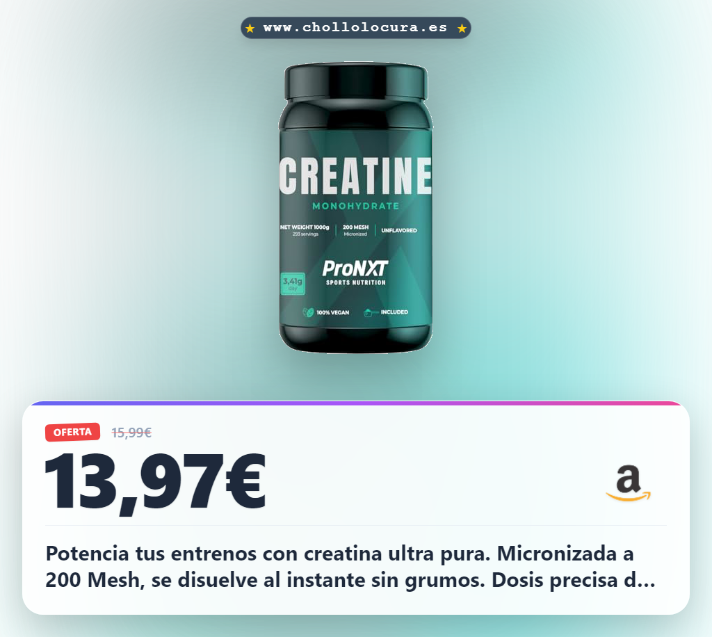 ProNXT Creatina Monohidrato 1000g (1Kg)- 200 Mesh Micronizada | 293 Dosis |Alta Solubilidad con Cacito Dosificador | Suplemento Deportivo