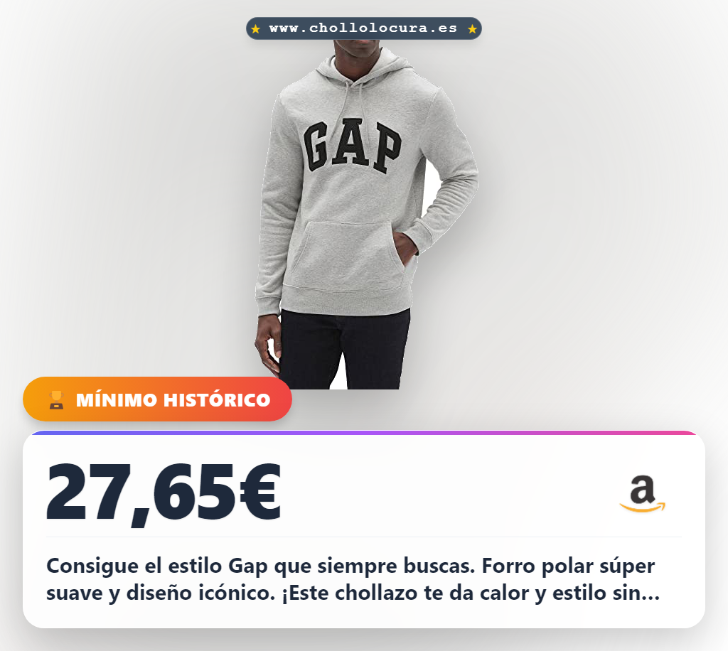 Obtén la Sudadera con Capucha Gap de Forro Polar Suave y Logotipo Icónico en Gris Jaspeado al mejor precio