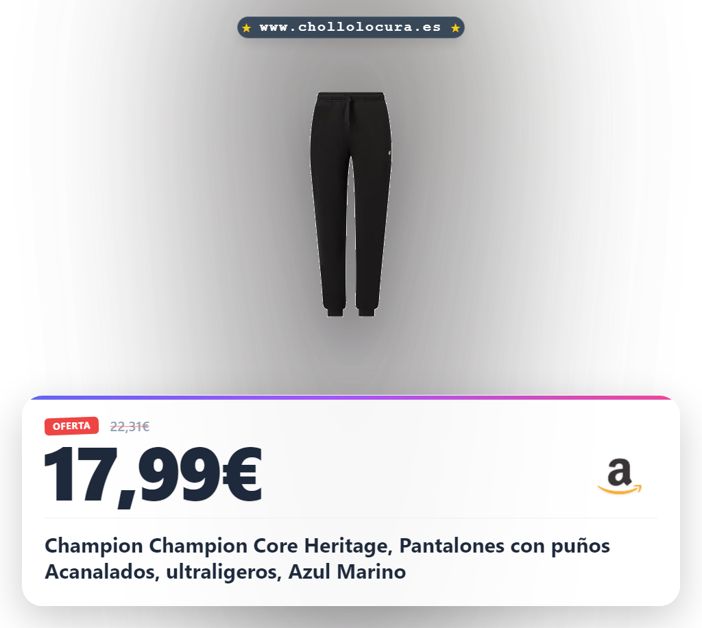 Champion Champion Core Heritage, Pantalones con puños Acanalados, ultraligeros, Azul Marino