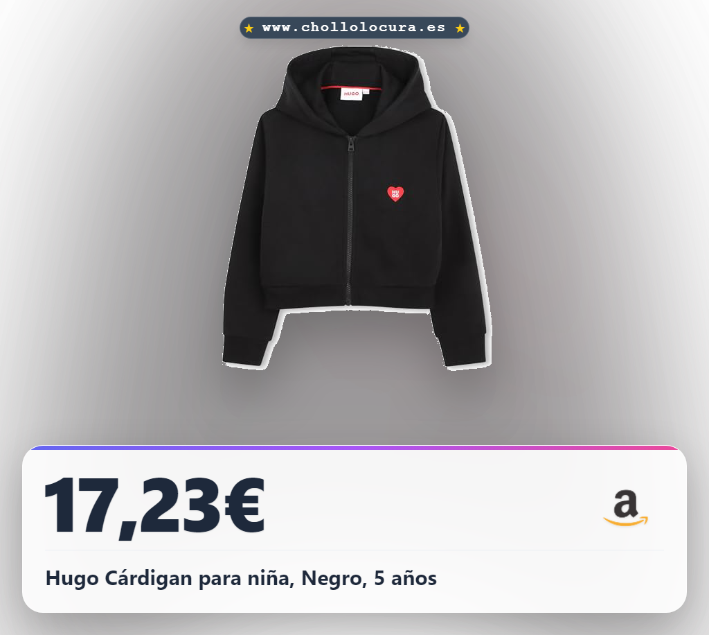 Hugo Cárdigan para niña, Negro, 5 años