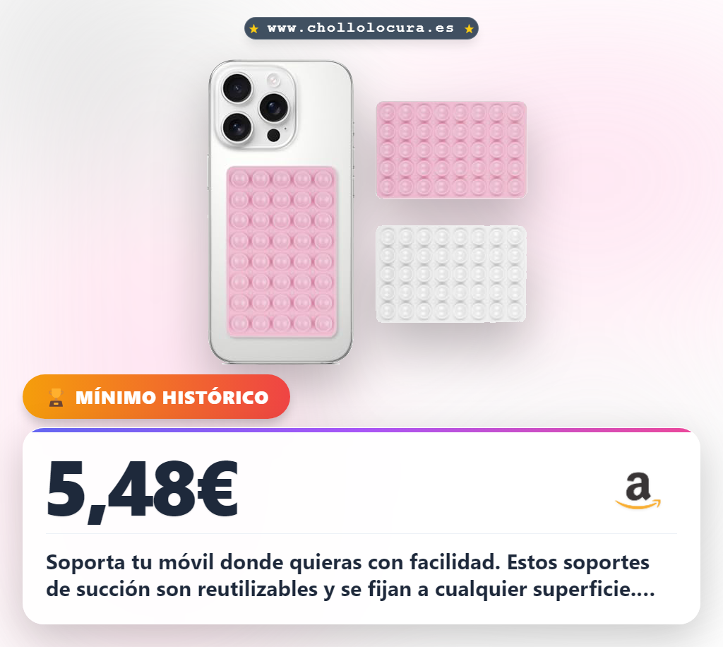 Aprovecha los soportes de succión para teléfono con ventosa doble cara y manos libres en oferta histórica