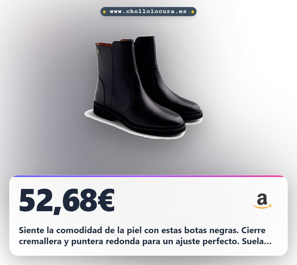 Consigue botas mujer piel negras con cierre cremallera y plantilla acolchada al mejor precio