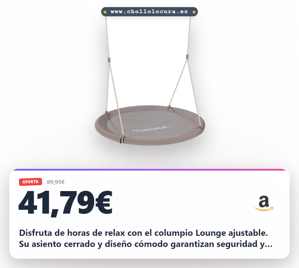 Aprovecha este columpio de nido lounge ajustable para familia hasta 150 kg en oferta histórica