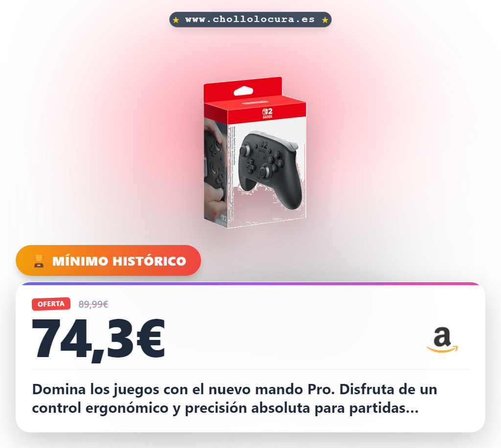 Consigue el mando Nintendo Switch 2 Pro Controller para juegos intensos y máxima precisión en oferta
