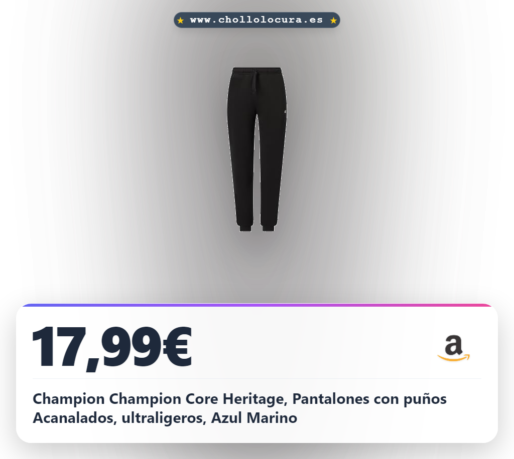 Champion Champion Core Heritage, Pantalones con puños Acanalados, ultraligeros, Azul Marino