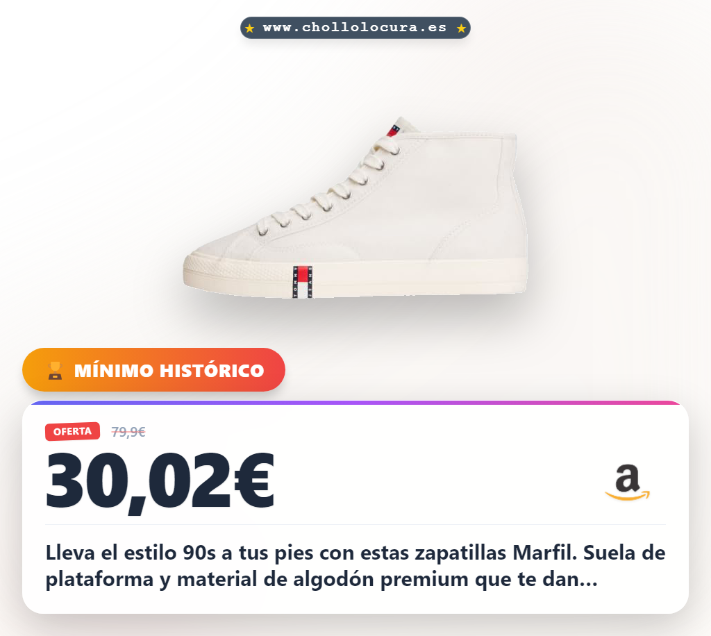 Consigue estas zapatillas 90s Marfil de Tommy Jeans con suela plataforma y algodón premium a precio de chollo
