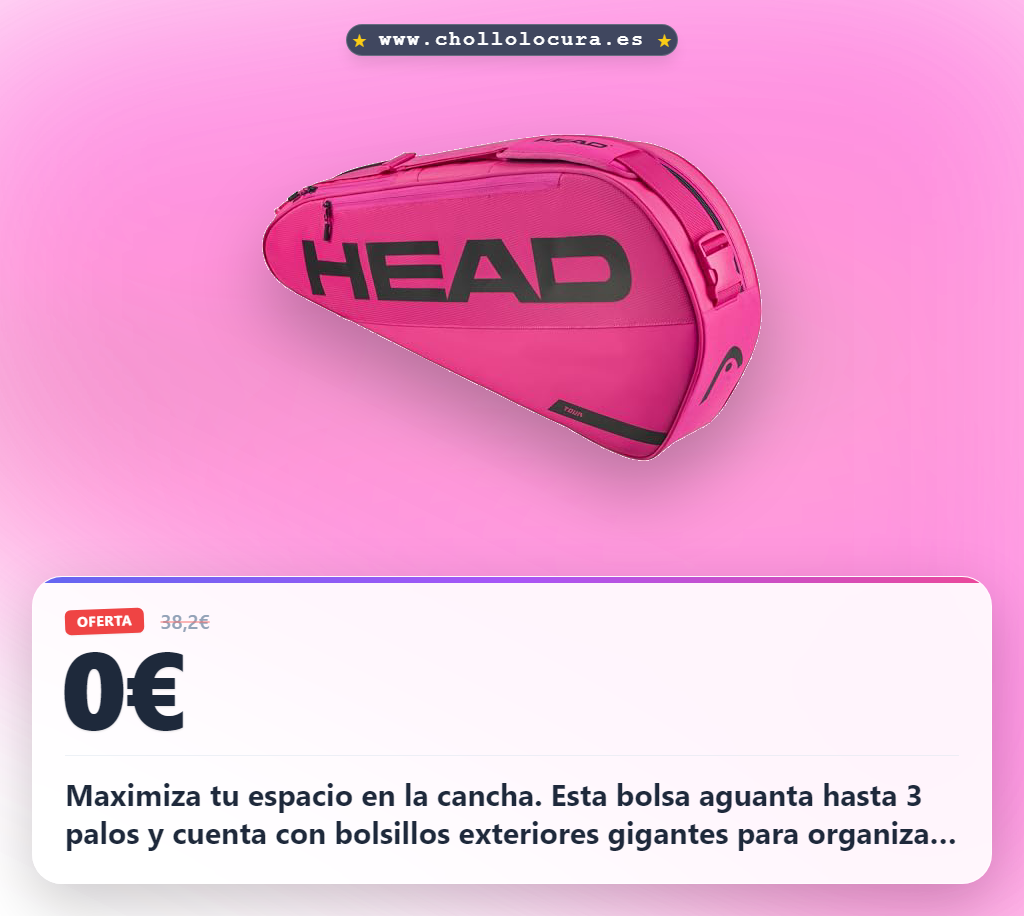 Consigue la bolsa de tenis HEAD Tour para 3 palos con bolsillos exteriores grandes.