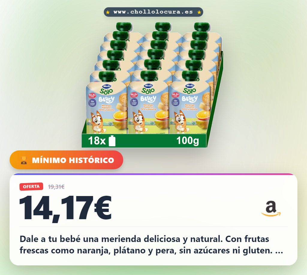 Aprovecha esta mezcla natural de frutas para tu bebé con naranja plátano y pera sin azúcares ni gluten