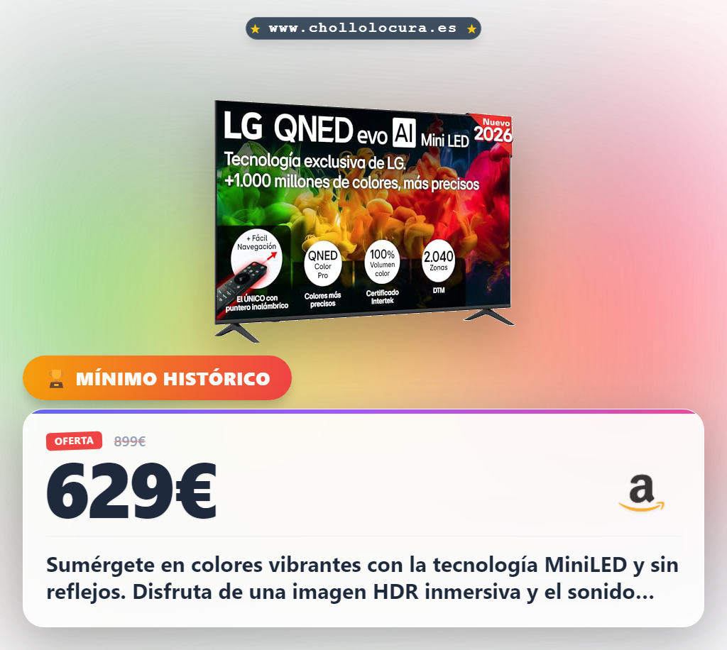 Disfruta de la TV LG 75" QNED MiniLED 4K con tecnología Anti-reflejos y Smart TV AI al mejor precio