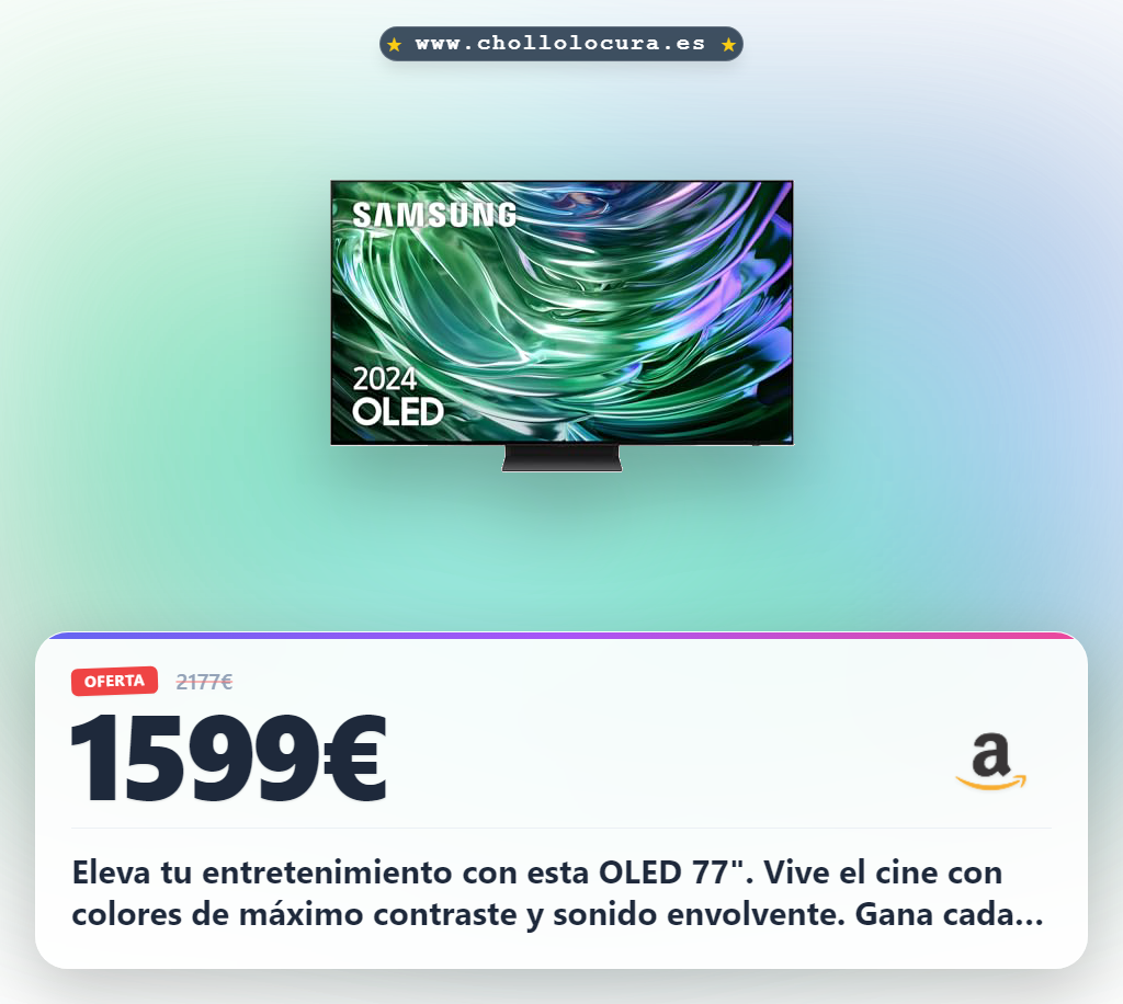 Consigue la Samsung TV OLED 77" 4K con Dolby Atmos y 144Hz al mejor precio en oferta