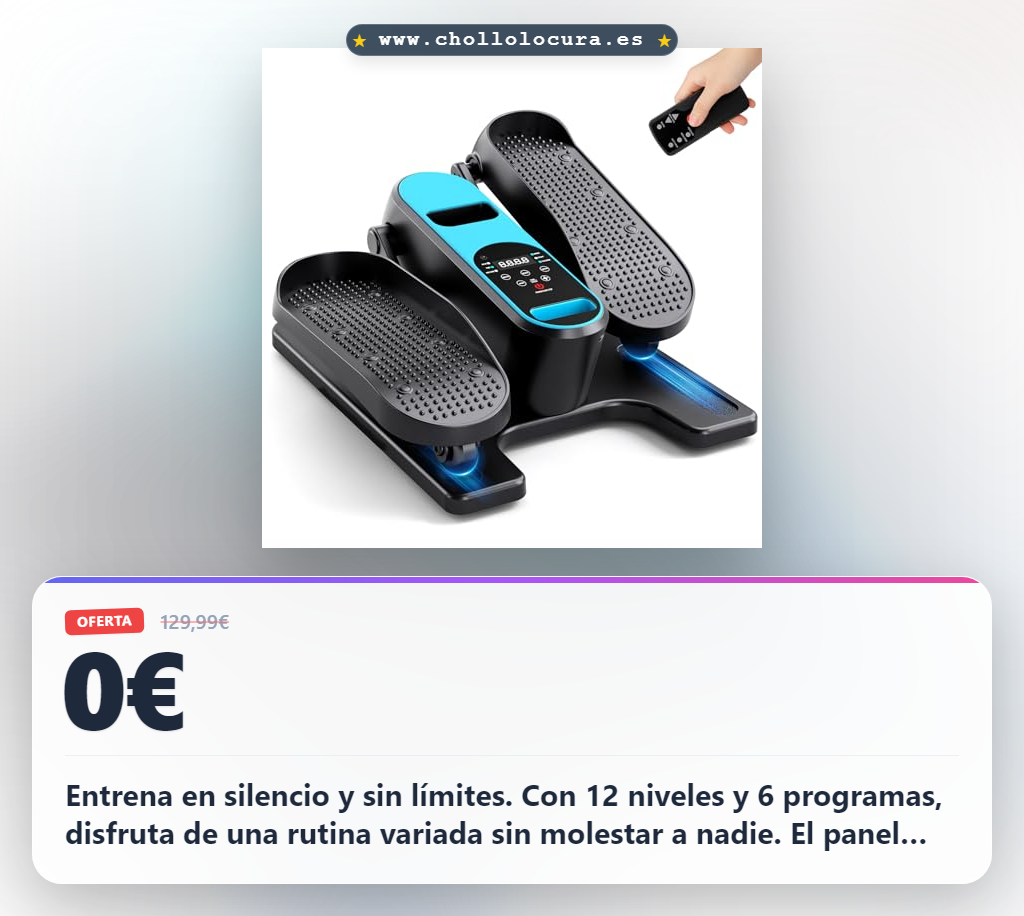 Entrena en silencio y sin límites. Con 12 niveles y 6 programas, disfruta de una rutina variada sin molestar a nadie. El panel LCD te muestra tu progreso en tiempo real. Cuida tus articulaciones con bajo impacto y disfruta de un diseño compacto para cualquier espacio.