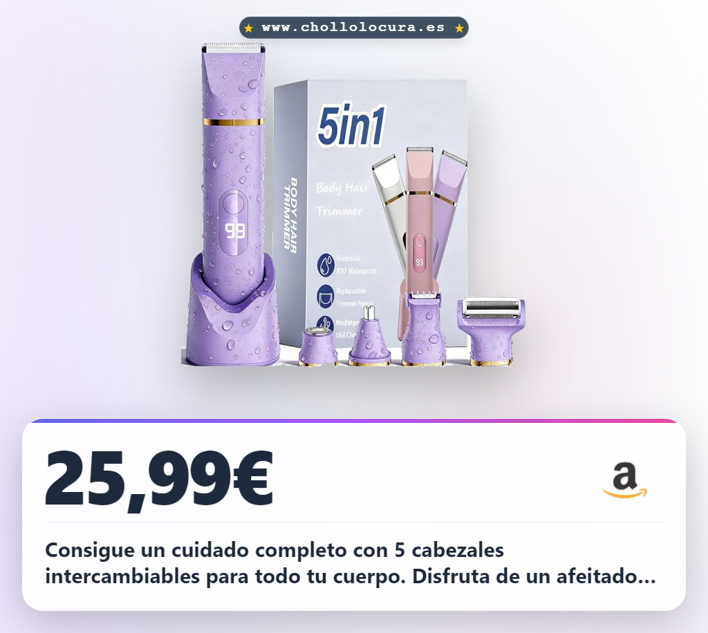 Aprovecha el kit 5 en 1 afeitadora eléctrica para mujer impermeable para cuerpo y cara al mejor precio