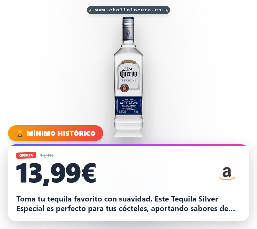 Aprovecha el Tequila José Cuervo Especial Silver 700ml para cócteles al mejor precio de agave y caramelo