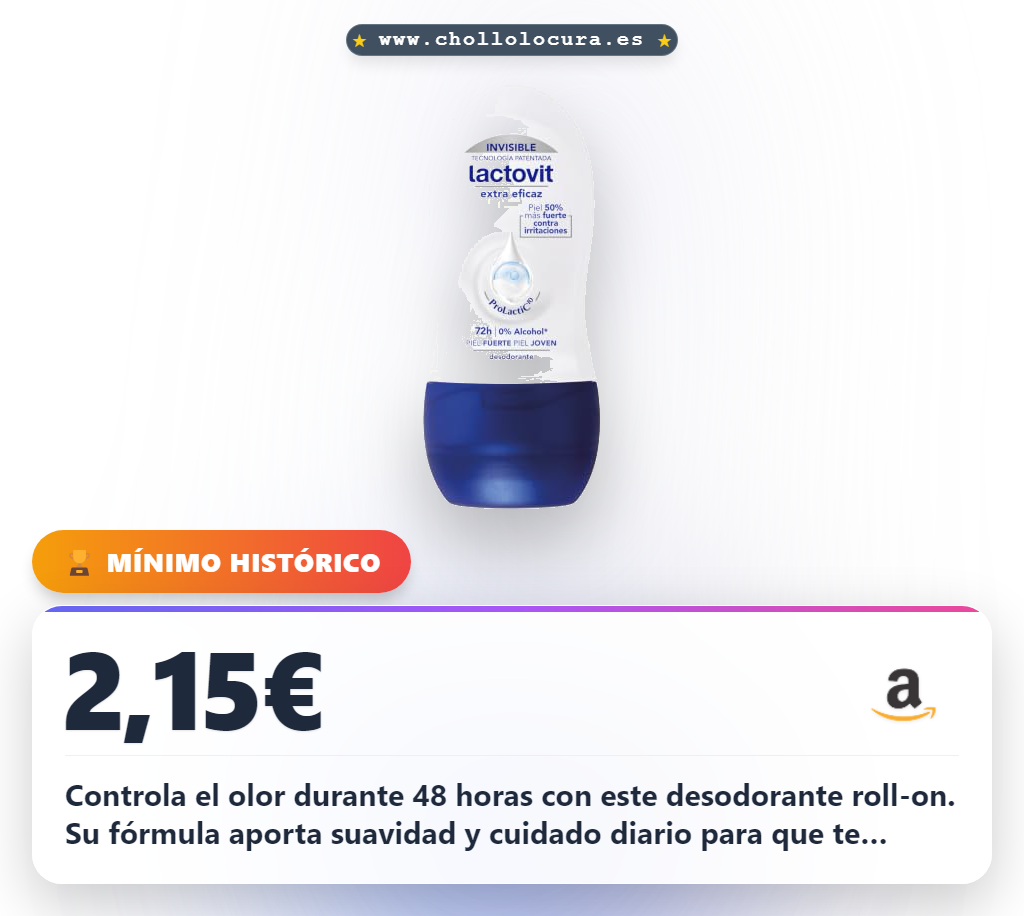Consigue el desodorante Lactovit Roll-on 48H con ProLactic10. Protección invisible y suavidad a precio de chollo.