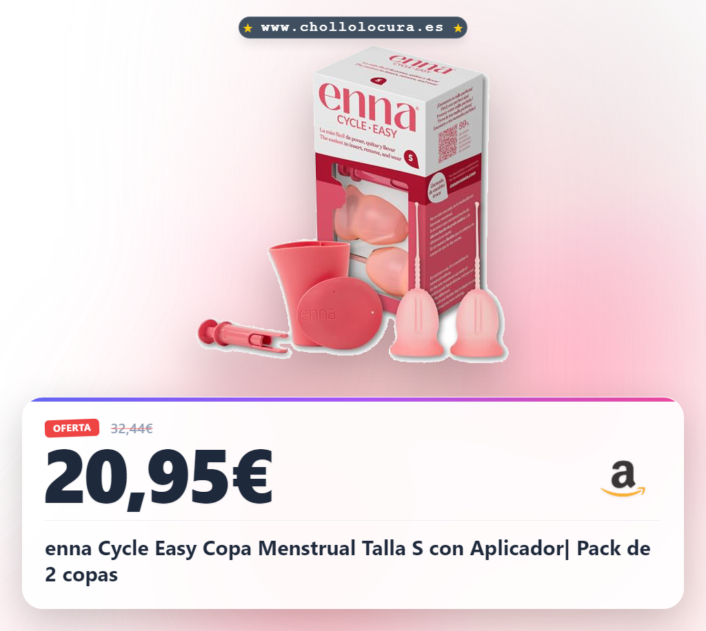 Consigue tu primera copa menstrual fácil con Enna Cycle Easy Pack 2 Talla S y Aplicador