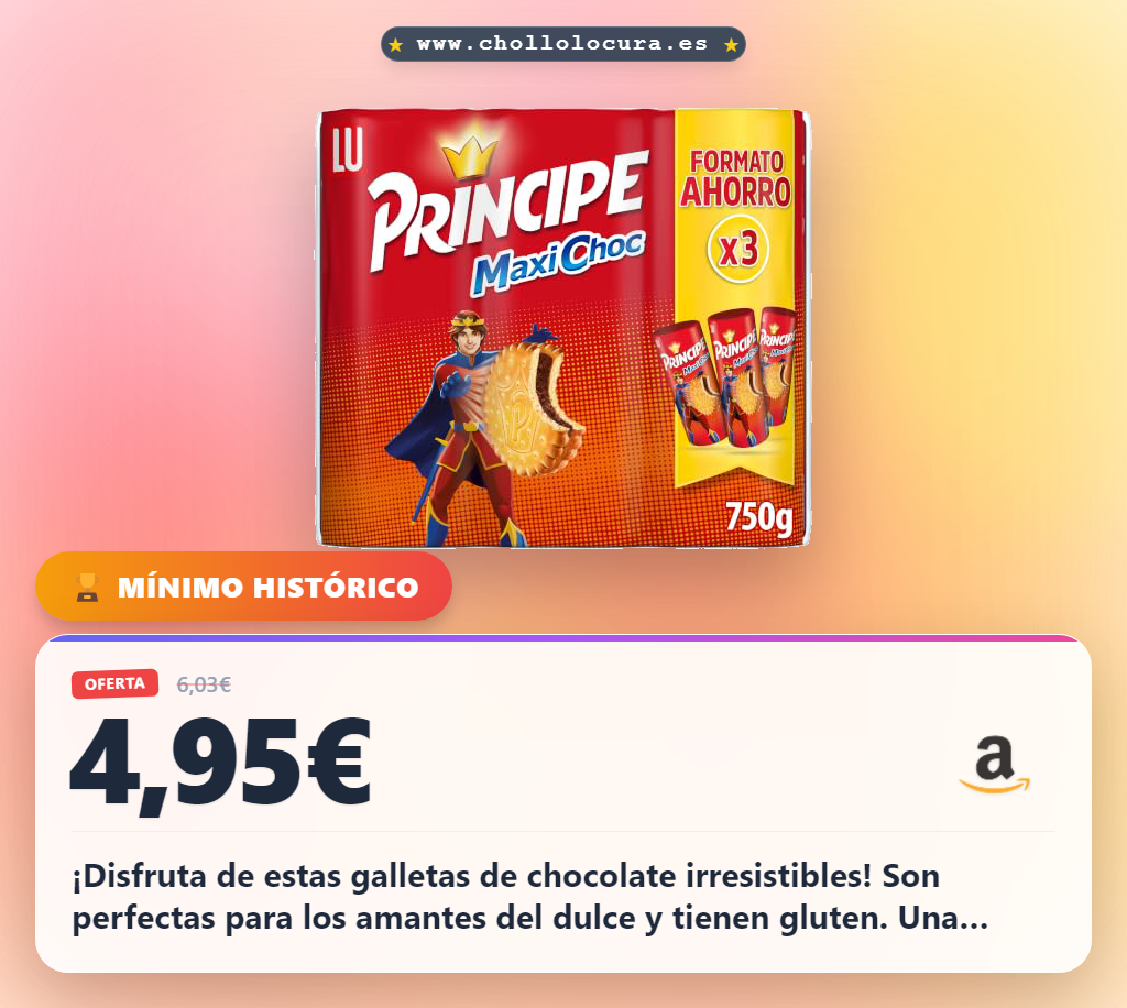 ¡Disfruta de estas galletas de chocolate irresistibles! Son perfectas para los amantes del dulce y tienen gluten. Una oferta increíble que no te puedes perder. El sabor que te mereces a un precio genial.
